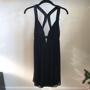 Black chiffon cocktail dress